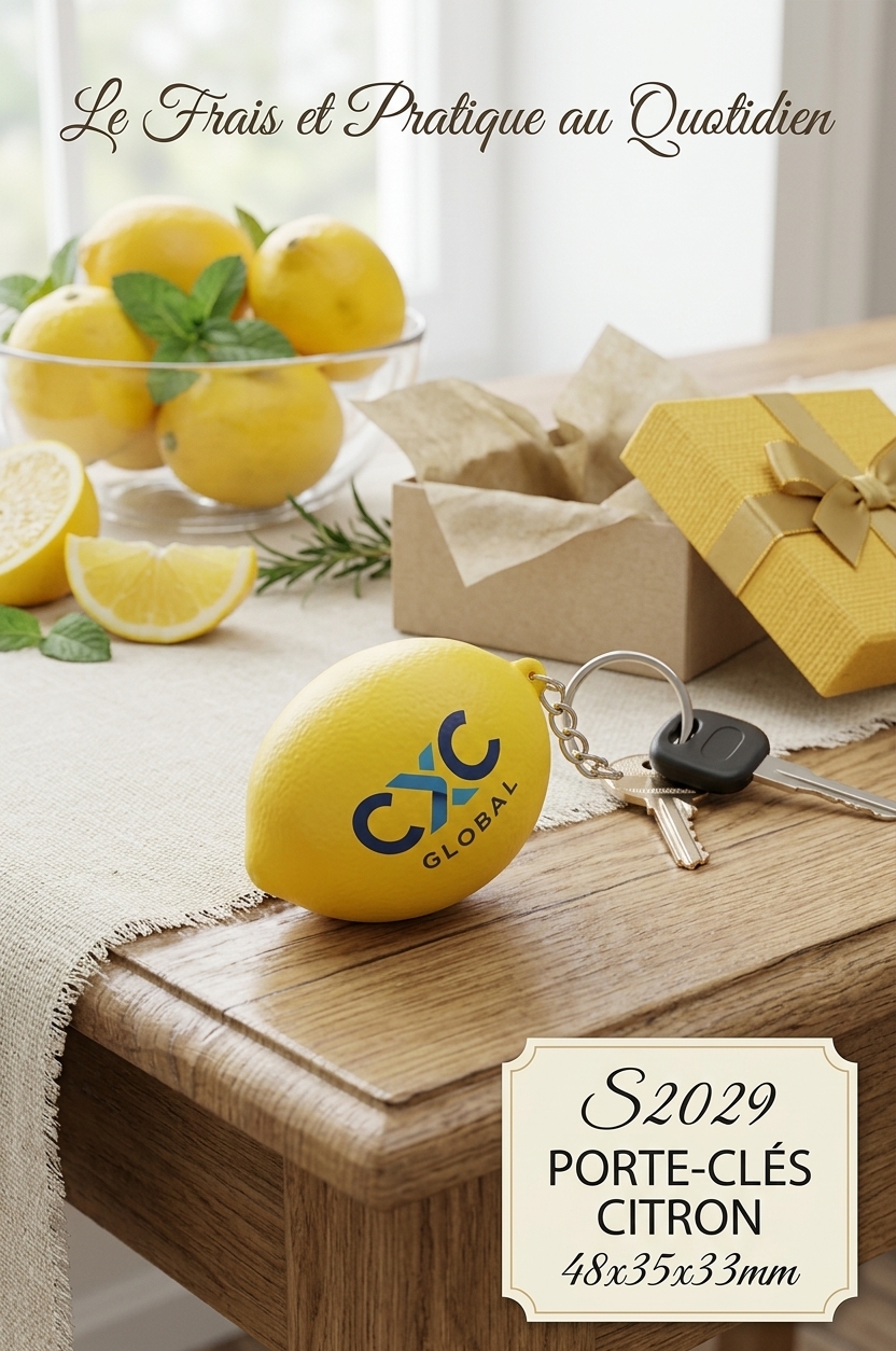 citron porte cles antistress